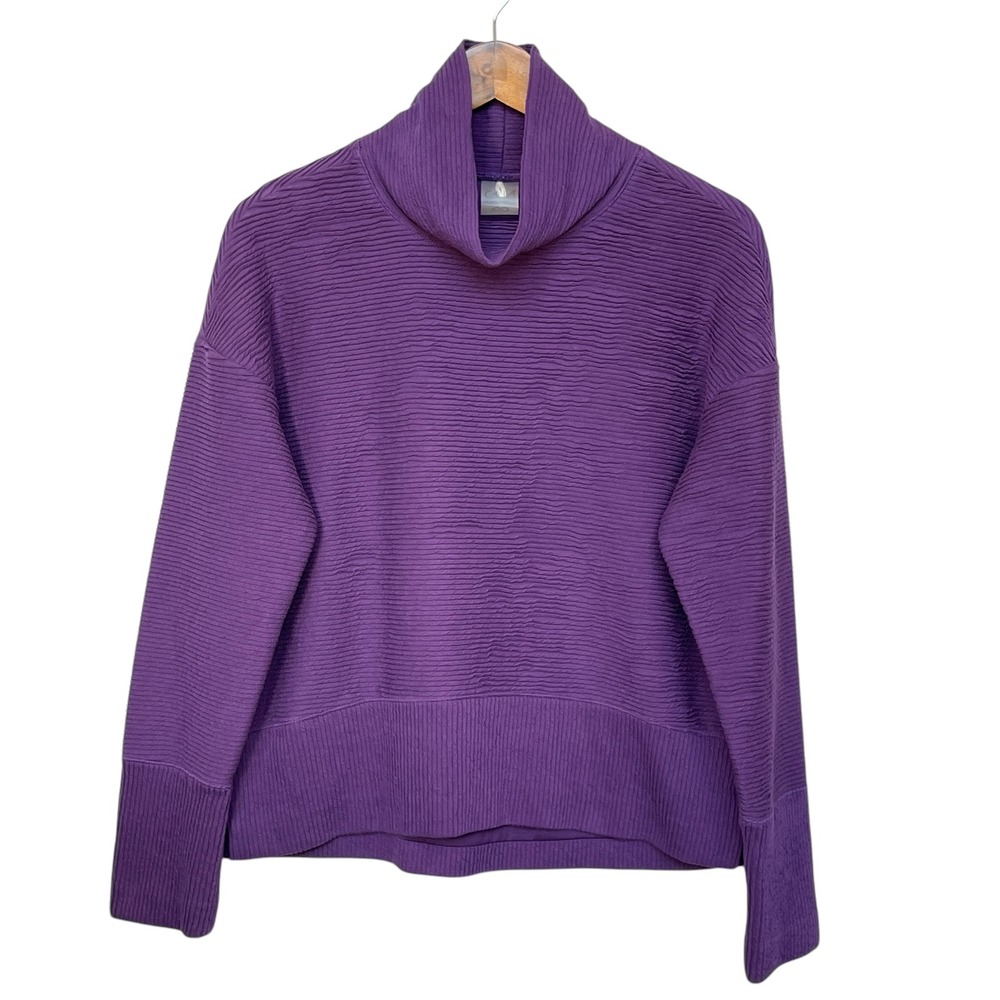 CALLA by Carrie Underwood Purple Cowl Neck Pullover Sweater Cozy Textured Womens